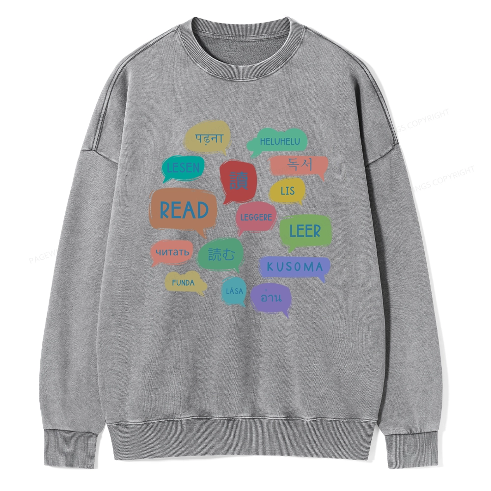 Pagewings Express Your Love for Books Unisex Washed Sweatshirt