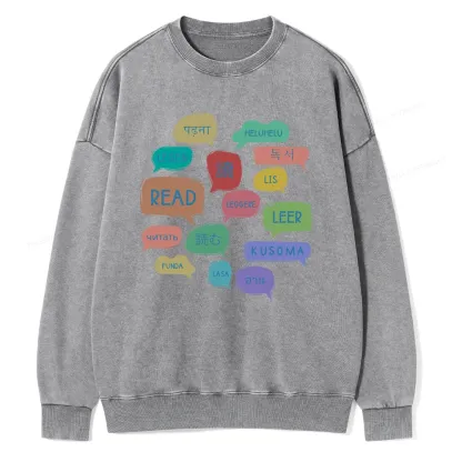 Pagewings Express Your Love for Books Unisex Washed Sweatshirt