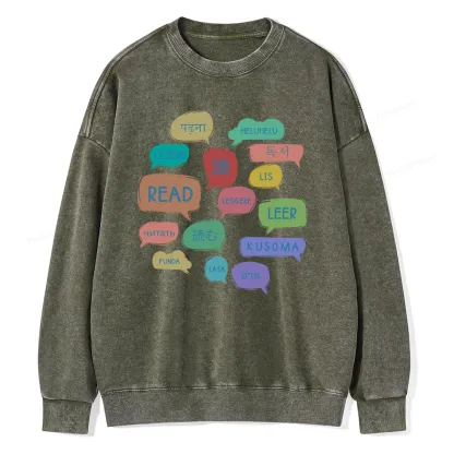 Pagewings Express Your Love for Books Unisex Washed Sweatshirt