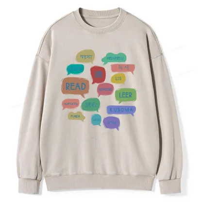 Pagewings Express Your Love for Books Unisex Washed Sweatshirt