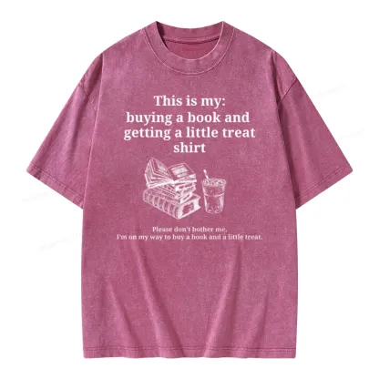Pagewings Buying A Book And Getting A Little Treat Unisex Washed T-shirt