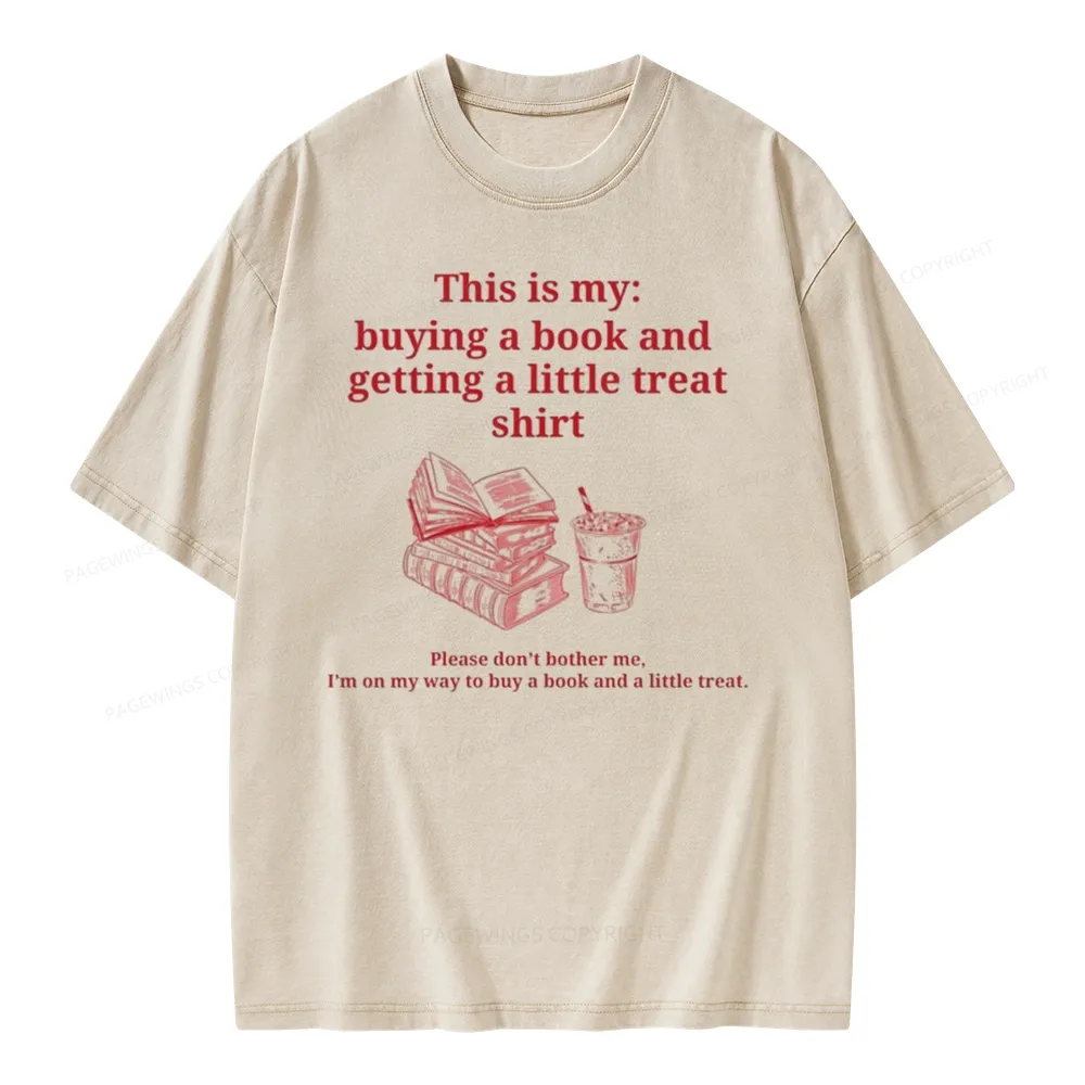 [Copy]Pagewings I Like My Books Spicy And Coffee Icy Unisex Washed T-shirt