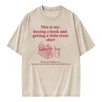 Pagewings Buying A Book And Getting A Little Treat Unisex Washed T-shirt