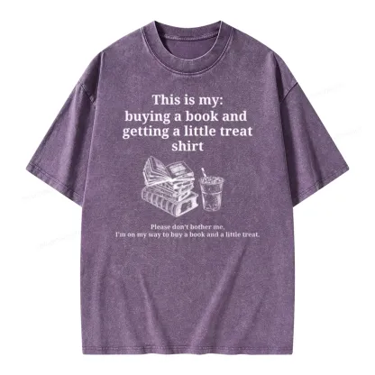 Pagewings Buying A Book And Getting A Little Treat Unisex Washed T-shirt