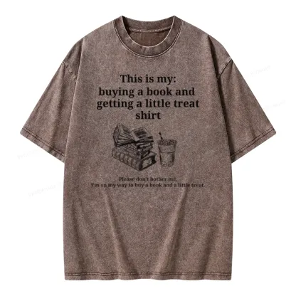 Pagewings Buying A Book And Getting A Little Treat Unisex Washed T-shirt