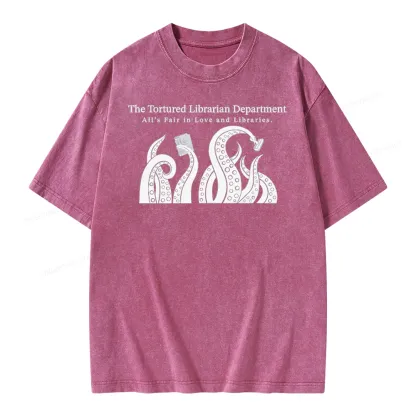 Pagewings The Tortured Librarian Department Unisex Washed T-shirt