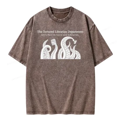 Pagewings The Tortured Librarian Department Unisex Washed T-shirt