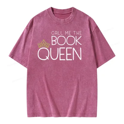 Pagewings Call Me The Book Queen Unisex Washed T-shirt