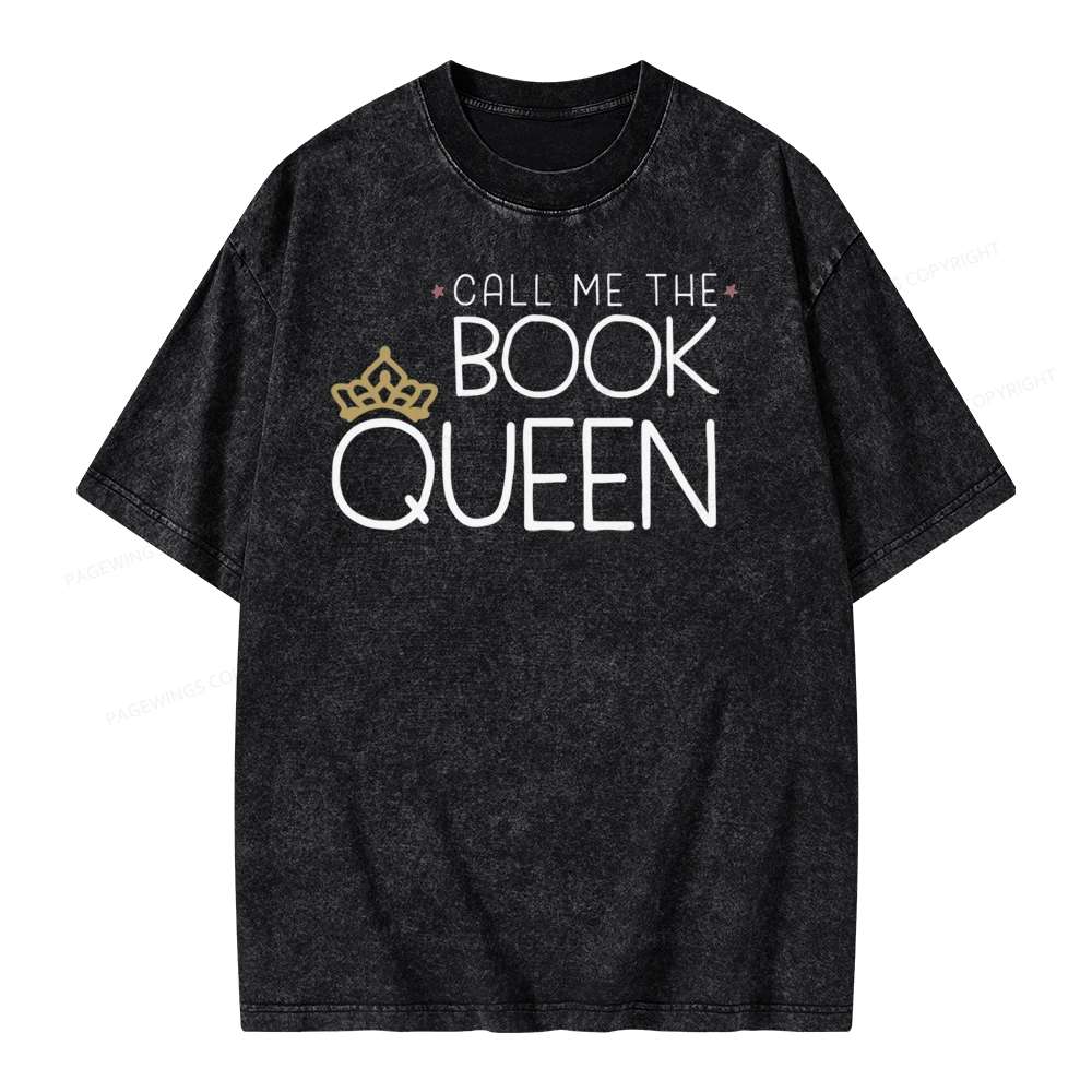 Pagewings Call Me The Book Queen Unisex Washed T-shirt