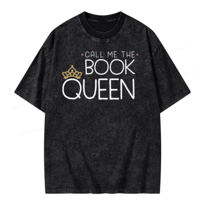 Pagewings Call Me The Book Queen Unisex Washed T-shirt