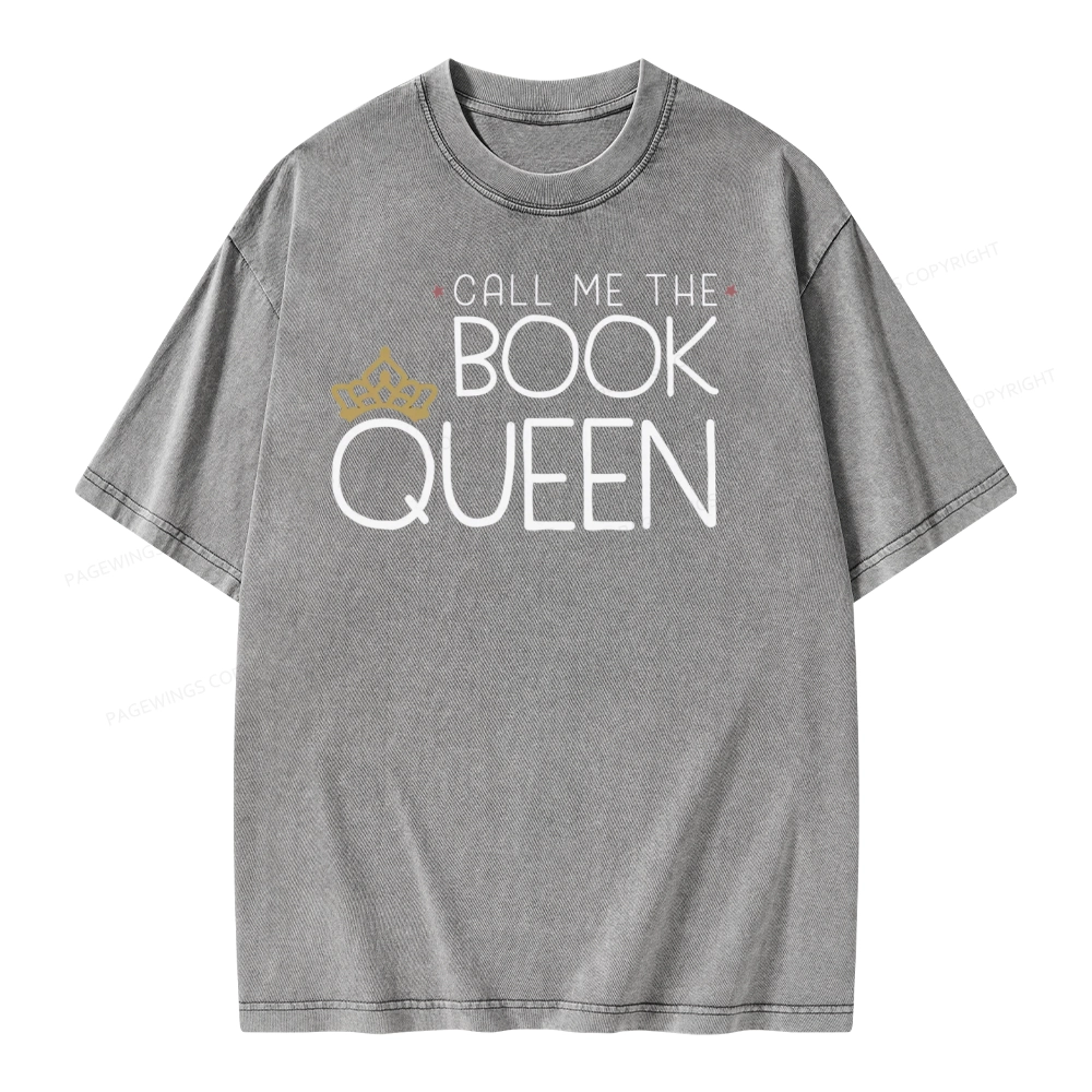 Pagewings Call Me The Book Queen Unisex Washed T-shirt