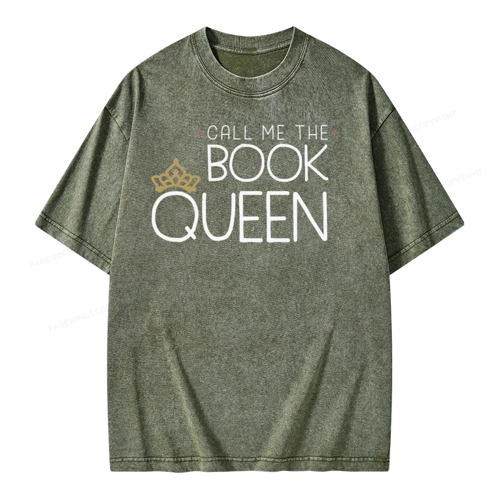 Pagewings Call Me The Book Queen Unisex Washed T-shirt