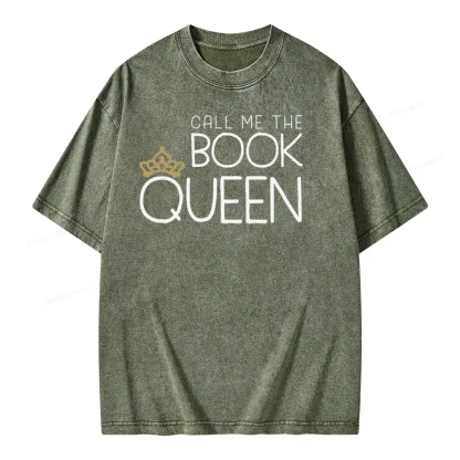 Pagewings Call Me The Book Queen Unisex Washed T-shirt