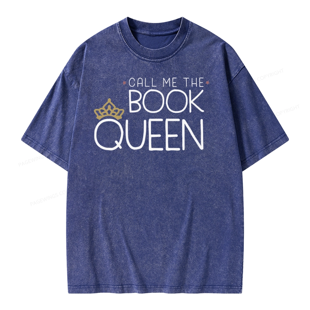 Pagewings Call Me The Book Queen Unisex Washed T-shirt