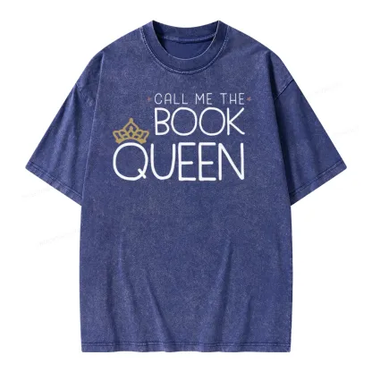 Pagewings Call Me The Book Queen Unisex Washed T-shirt
