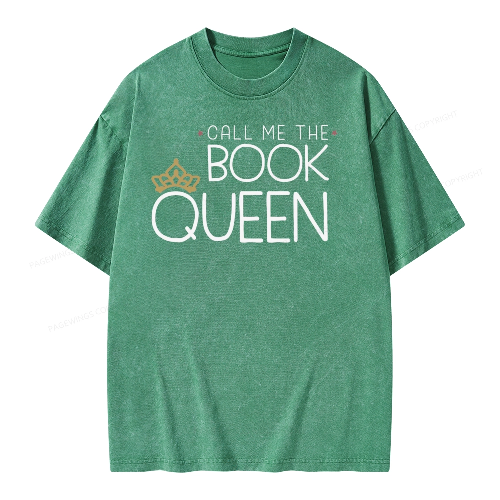 Pagewings Call Me The Book Queen Unisex Washed T-shirt