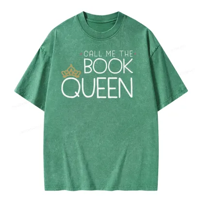 Pagewings Call Me The Book Queen Unisex Washed T-shirt