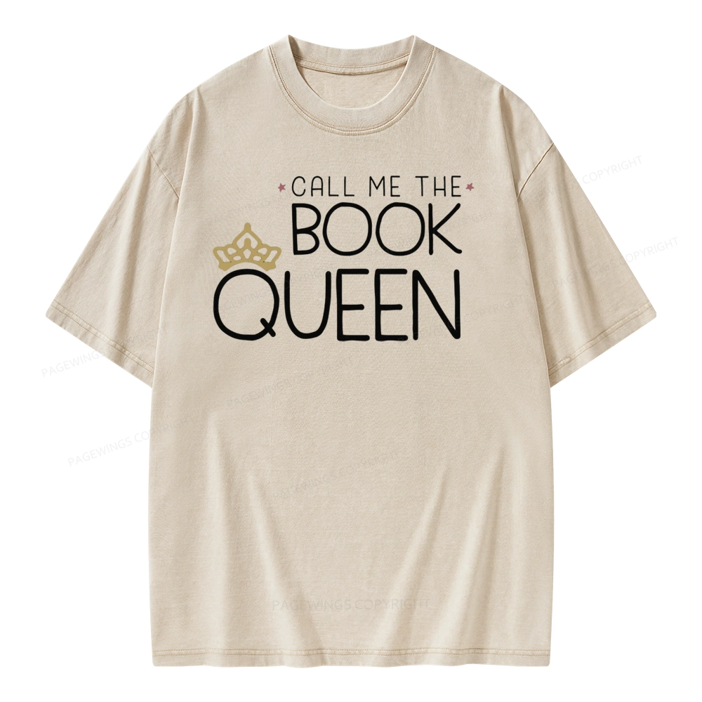 Pagewings Call Me The Book Queen Unisex Washed T-shirt