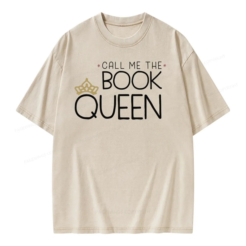 Pagewings Call Me The Book Queen Unisex Washed T-shirt