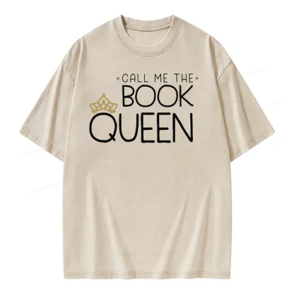 Pagewings Call Me The Book Queen Unisex Washed T-shirt