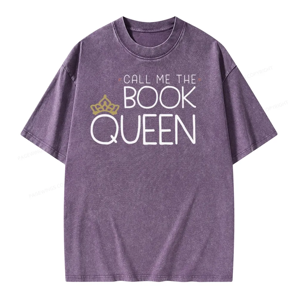 Pagewings Call Me The Book Queen Unisex Washed T-shirt