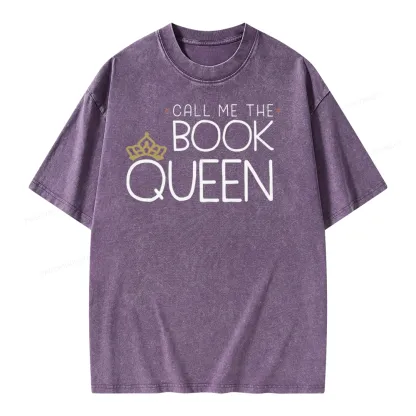 Pagewings Call Me The Book Queen Unisex Washed T-shirt