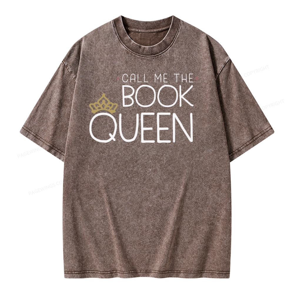 Pagewings Call Me The Book Queen Unisex Washed T-shirt