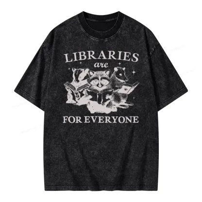 Pagewings Libraries Are For Everyone Unisex Washed T-shirt