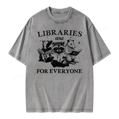 Pagewings Libraries Are For Everyone Unisex Washed T-shirt