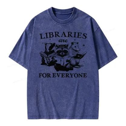 Pagewings Libraries Are For Everyone Unisex Washed T-shirt