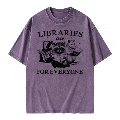 Pagewings Libraries Are For Everyone Unisex Washed T-shirt