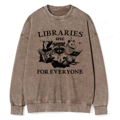 Pagewings Libraries Are For Everyone Unisex Washed Sweatshirt