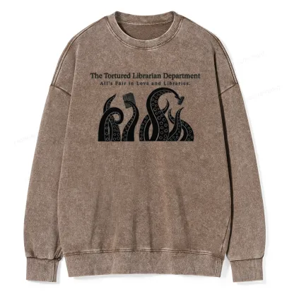 Pagewings The Tortured Librarian Department Unisex Washed Sweatshirt
