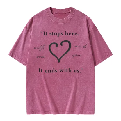 Pagewings It Ends With Us Colleen Hoover Unisex Washed T-shirt