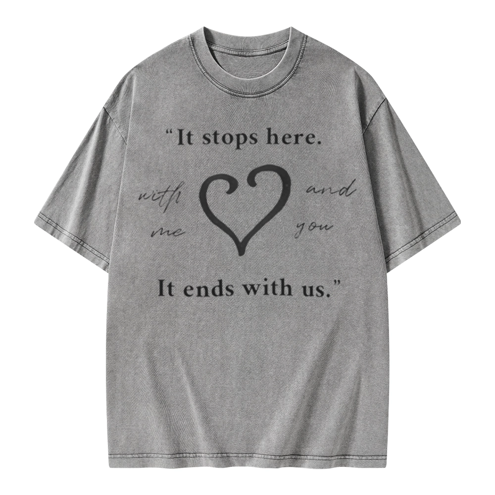Pagewings It Ends With Us Colleen Hoover Unisex Washed T-shirt