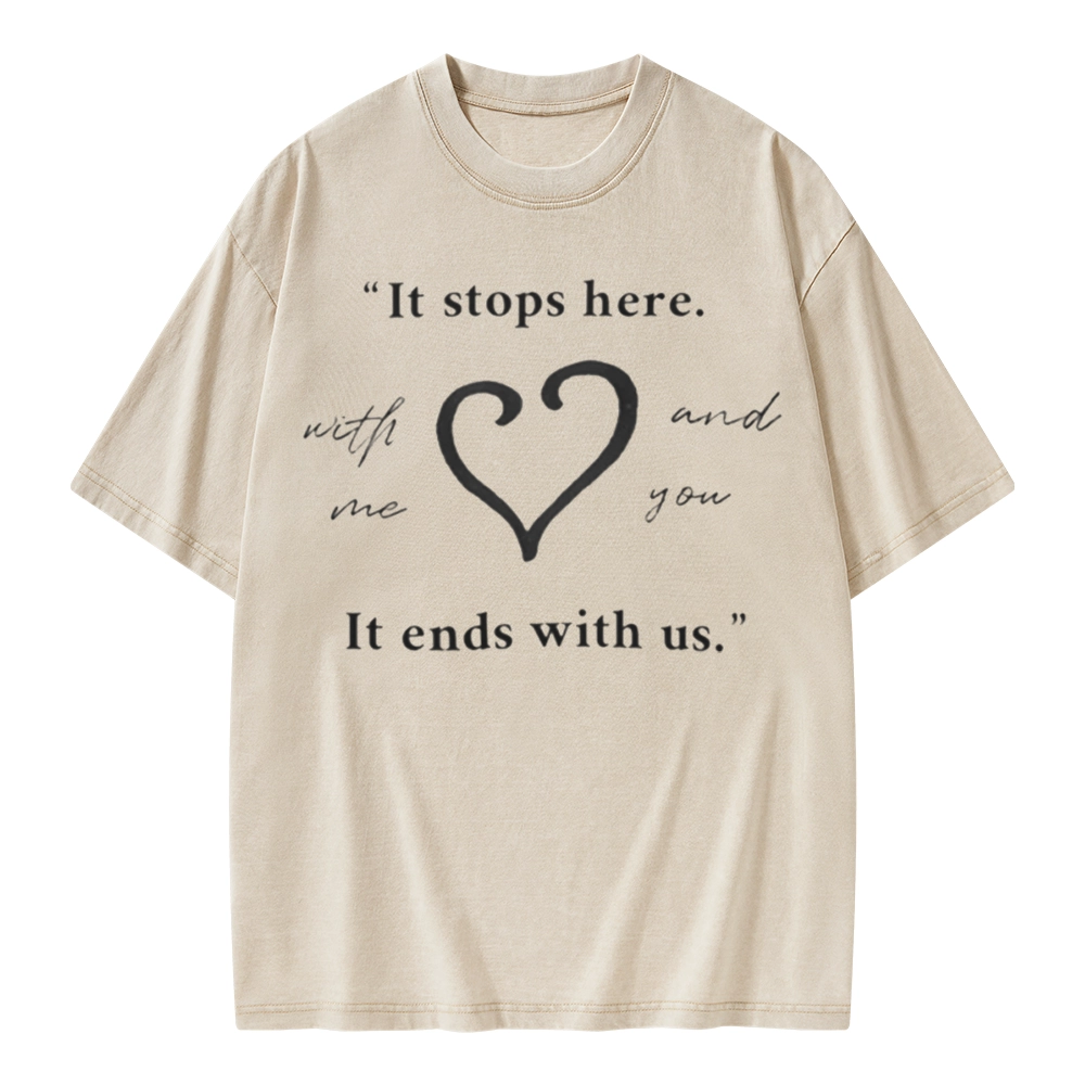 Pagewings It Ends With Us Colleen Hoover Unisex Washed T-shirt