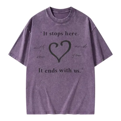 Pagewings It Ends With Us Colleen Hoover Unisex Washed T-shirt