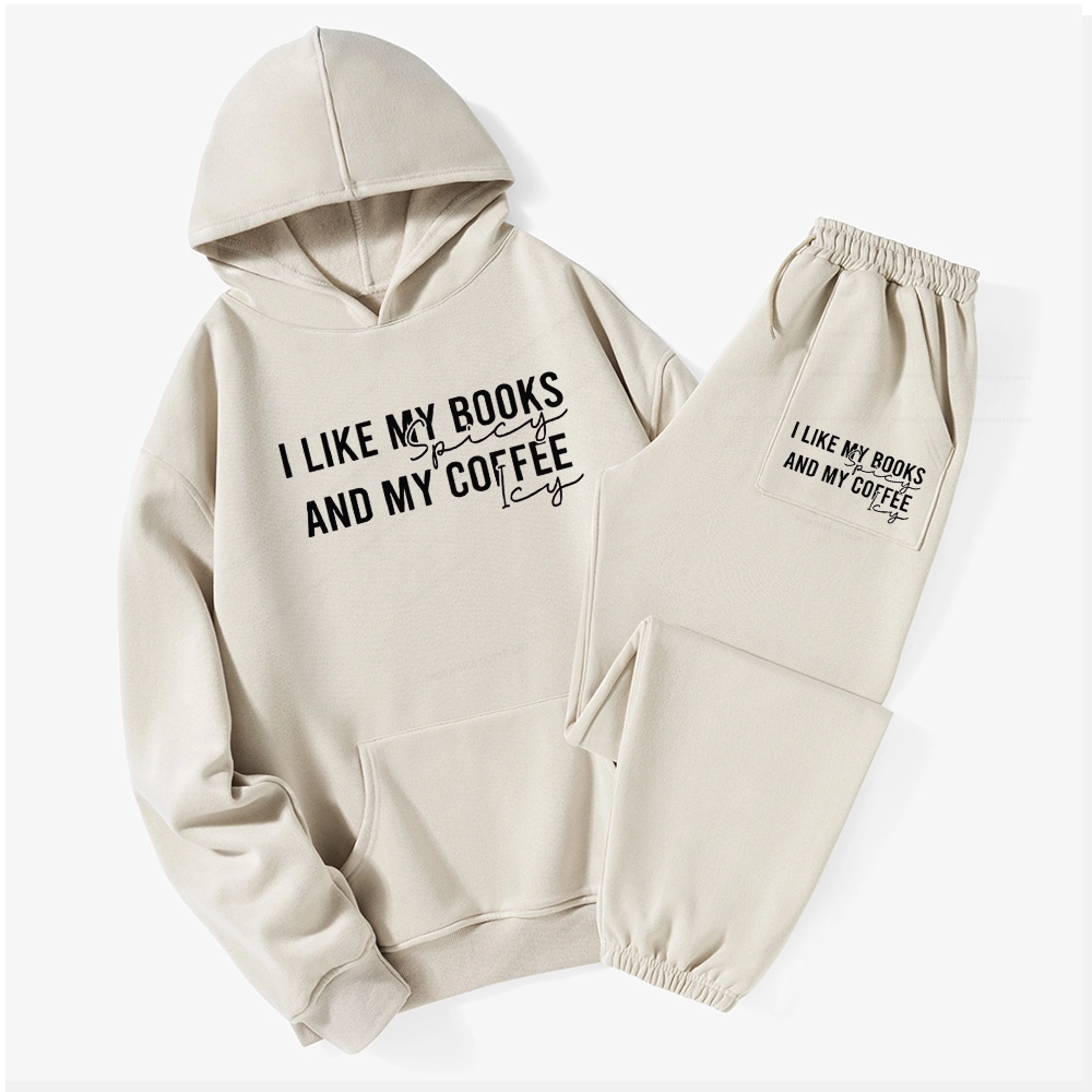 Pagewings I Like My Books And My Coffee Unisex Fleece Hoodie Set