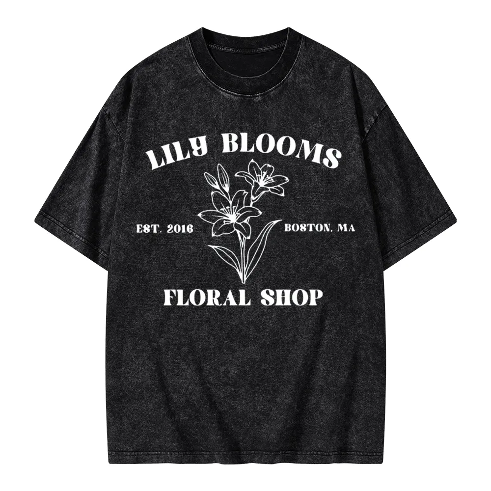 Pagewings Lily Bloom's Floral Unisex Washed T-shirt