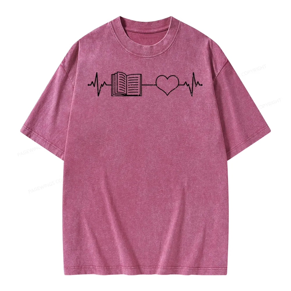 Pagewings Book Lover Gift Unisex Washed T-shirt
