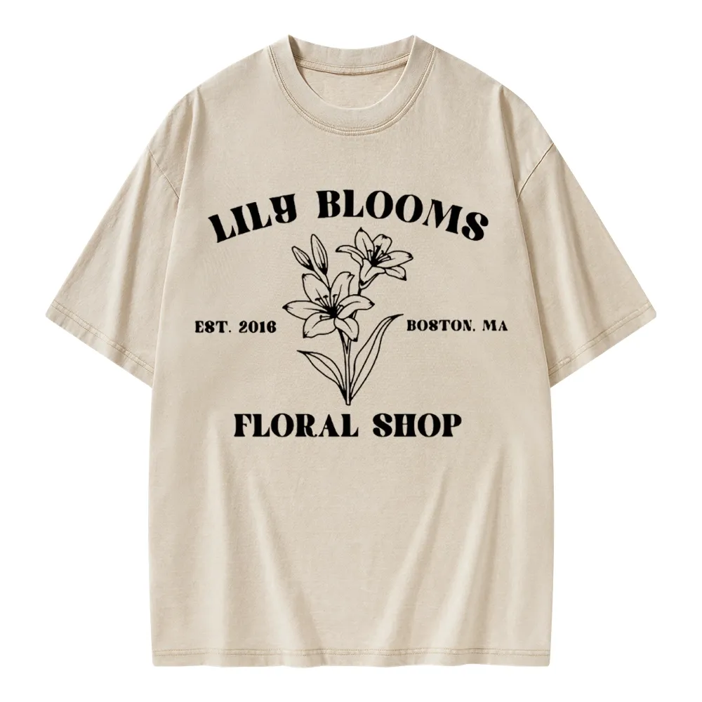 Pagewings Lily Bloom's Floral Unisex Washed T-shirt