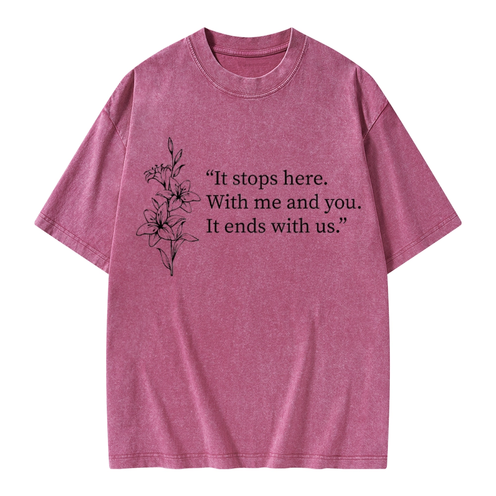 Pagewings It Ends With Us Unisex Washed T-shirt