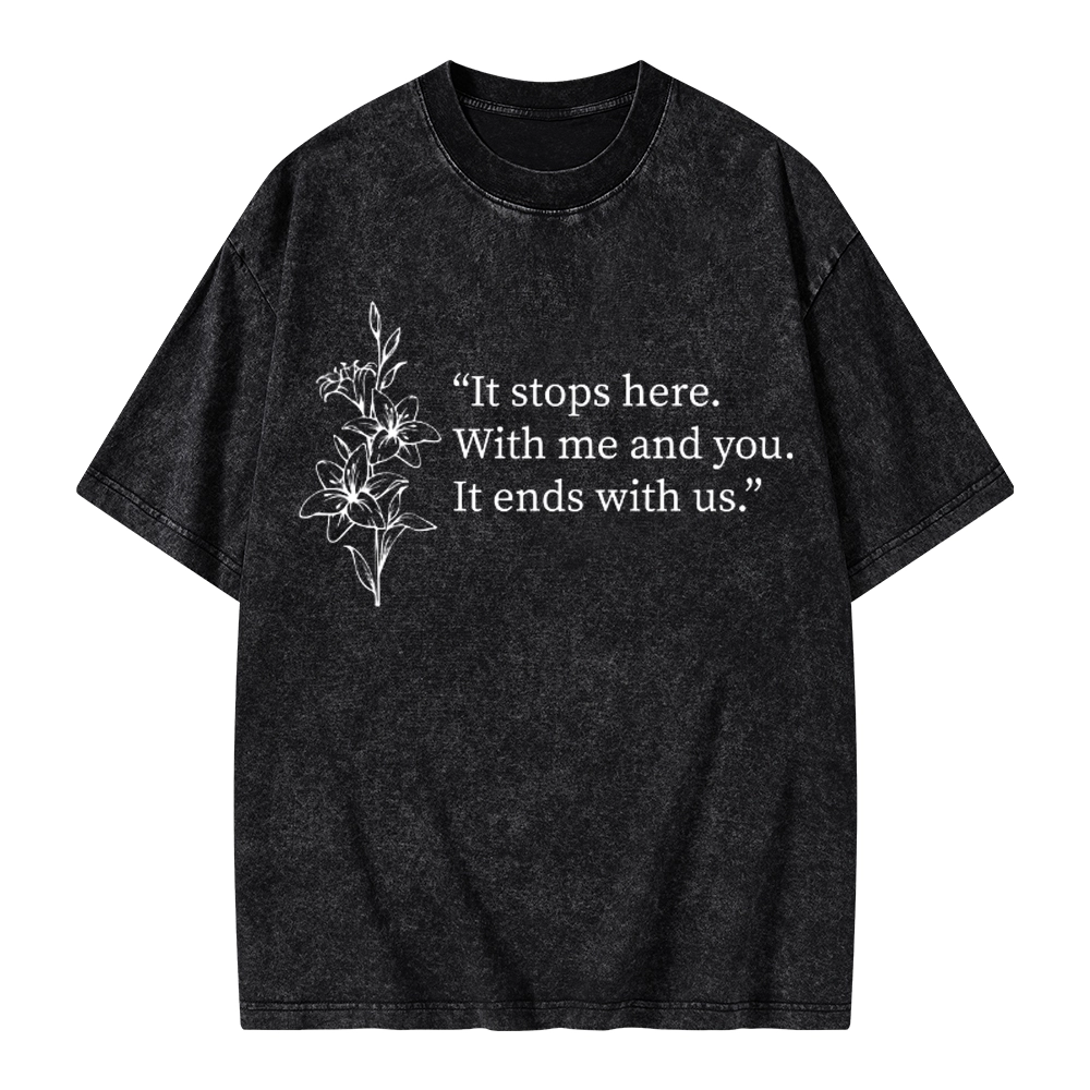 Pagewings It Ends With Us Unisex Washed T-shirt