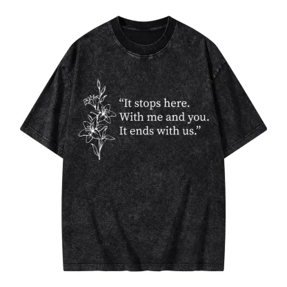 Pagewings It Ends With Us Unisex Washed T-shirt