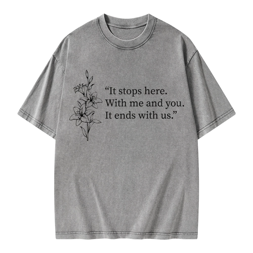 Pagewings It Ends With Us Unisex Washed T-shirt