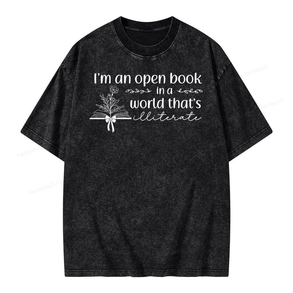 Pagewings An Open Book in a World Unisex Washed T-shirt