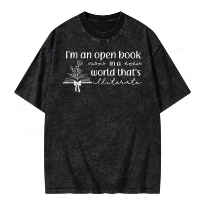 Pagewings An Open Book in a World Unisex Washed T-shirt