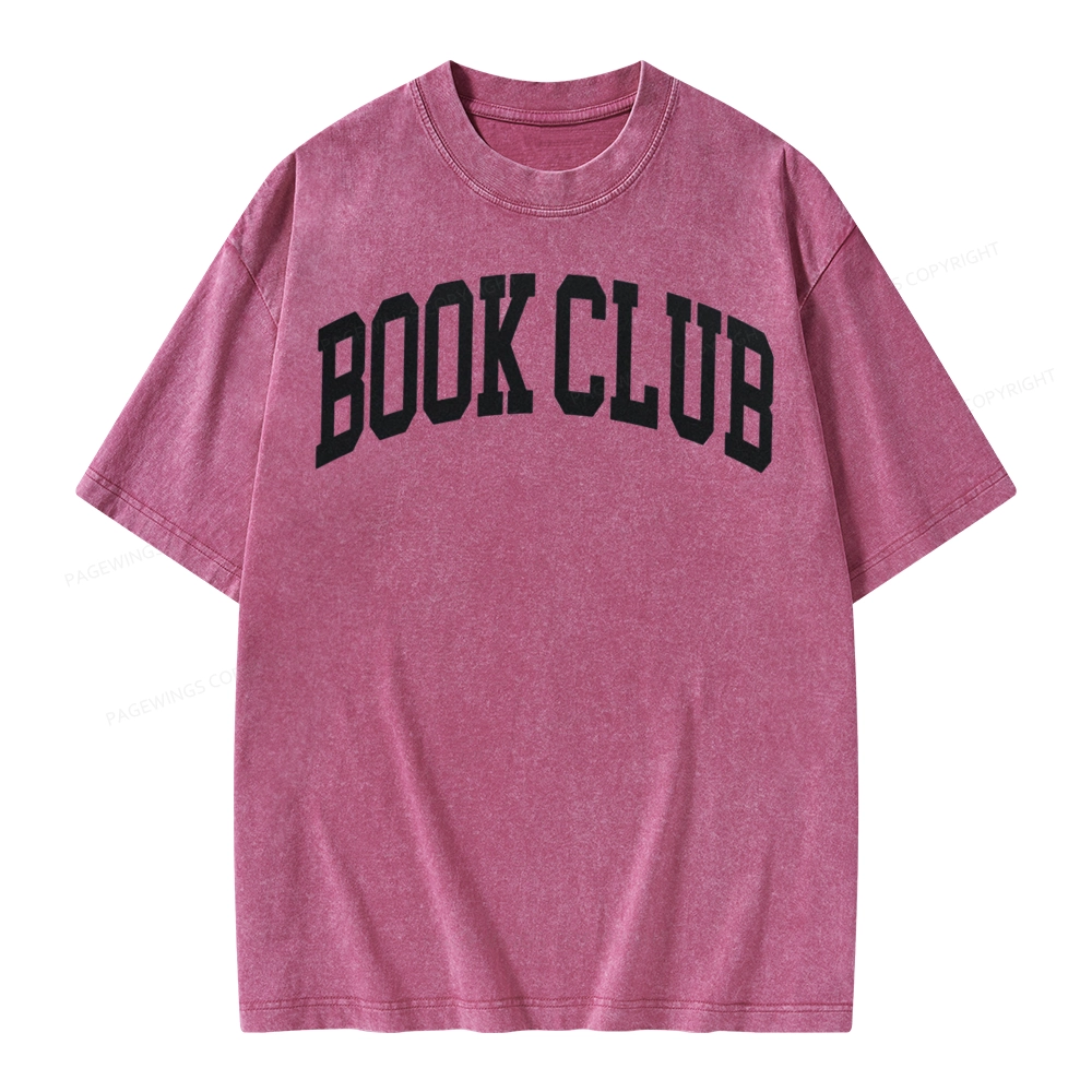Pagewings Minimalist Book Club Unisex Washed T-shirt