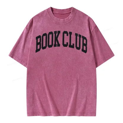 Pagewings Minimalist Book Club Unisex Washed T-shirt