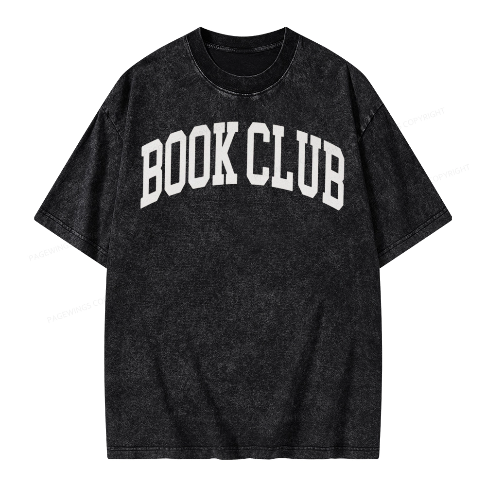 Pagewings Minimalist Book Club Unisex Washed T-shirt
